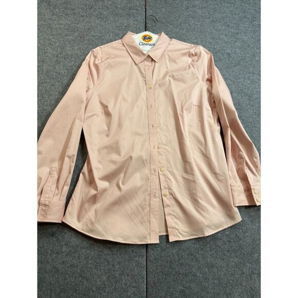 Banana Republic Dress Shirt Women 14 Pink Cotton Tailored Fit Long Sleeve Formal - Picture 1 of 8